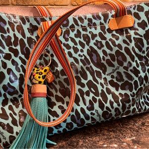 Consuela Aqua Blue cheetah print easy breezy tote!!